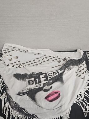 DIESEL POST LUX VINTAGE FRINGED SCARF/WRAP BFPM-04-001